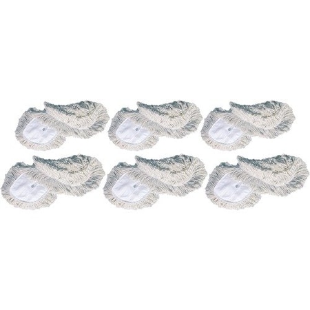 Genuine Joe Genuine Joe Dust Mophead Refill, Blended Yarn, 60inx5in, White, 6PK GJO18387CT